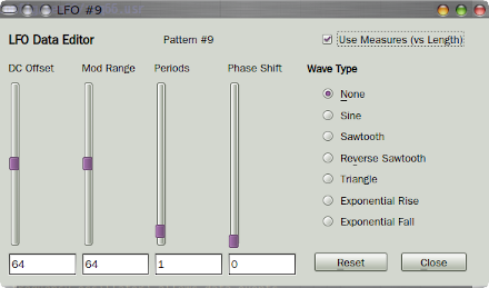 Seq66 LFO generator for patterns